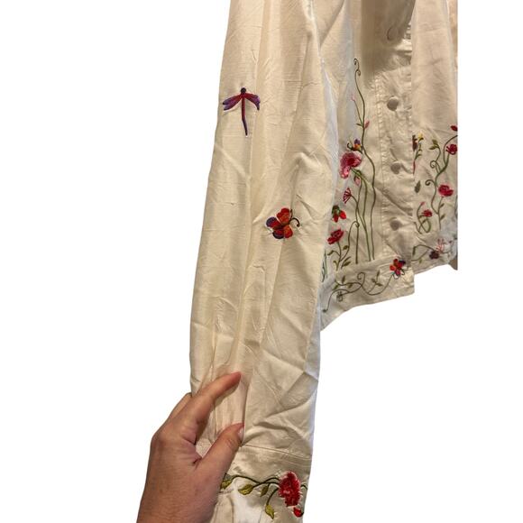 Neiman Marcus Vintage Women Silk Jacket Boho Festival Preppy Old Money Floral 12 - Picture 8 of 12